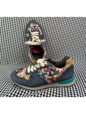 Inkkas Joey Vegan Jogger Shoes Women 7 EU 38 Koala Floral Sneakers Blue Pink